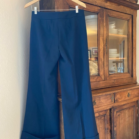 Classiques Entier Navy Blue Wide Leg Cuffed Trouser. - Picture 4 of 6